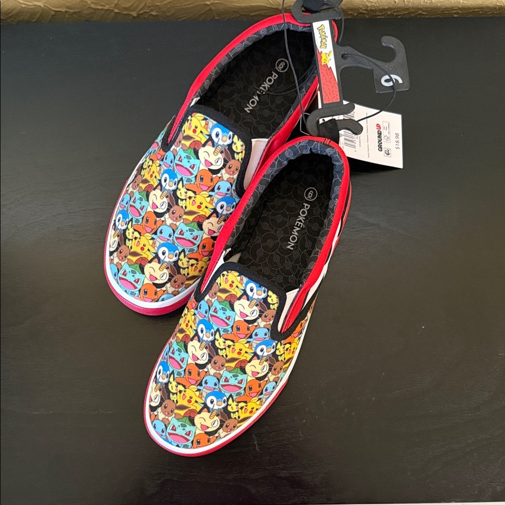 Kids' Pokemon Slip-On Canvas Shoes - Multicolor (Red Trim)